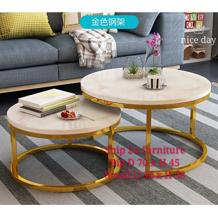 Modern tempered glass coffee table metal frame meja kopi 