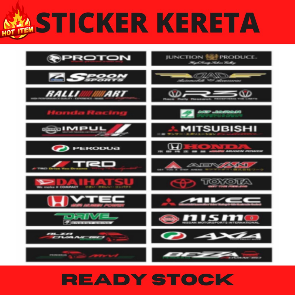 stiker cermin depan kereta