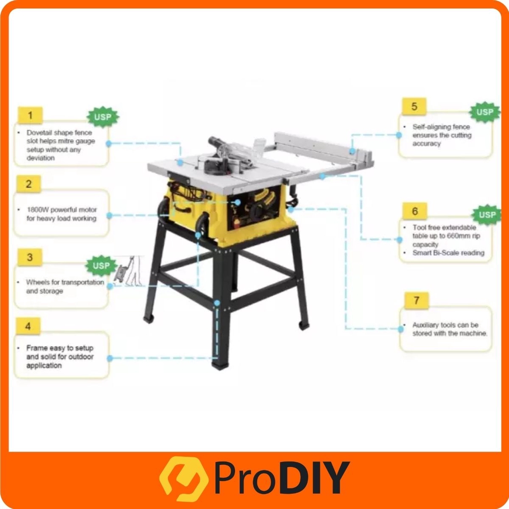 Stanley Sst1801 10 1800w Table Saw With Stand Shopee Malaysia