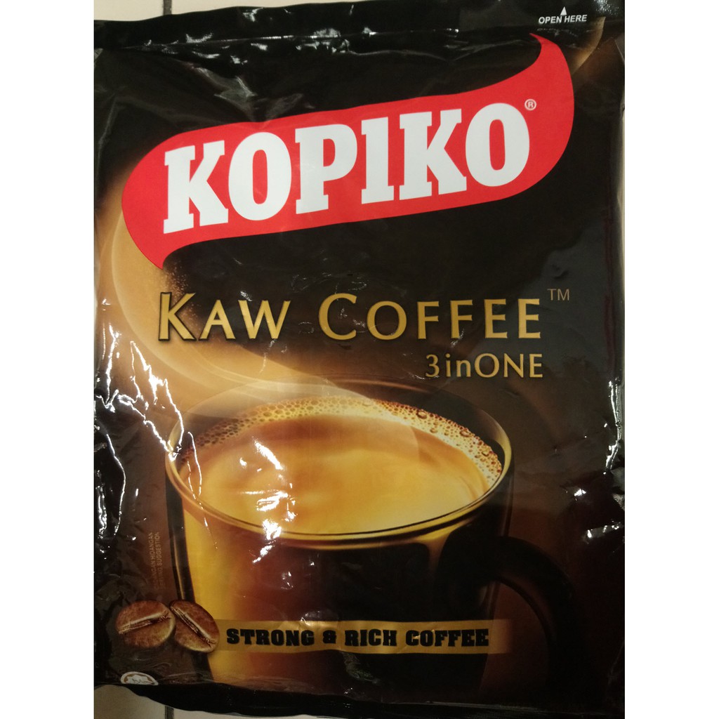 Kopiko Kaw Coffee Kopi Strong and Rich 3 in 1 Halal 20g x27s | Shopee