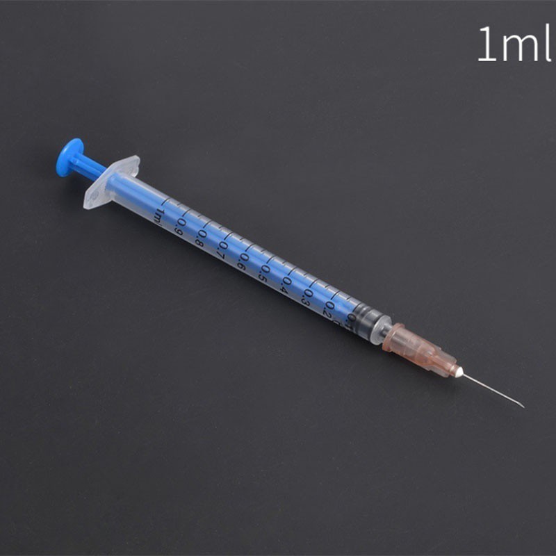 Disposable sterile SYRINGE / JARUM / PICAGARI 1ML LUER SLIP with 0.45mm needle ink injector pet feeding 一次性塑料针管针筒