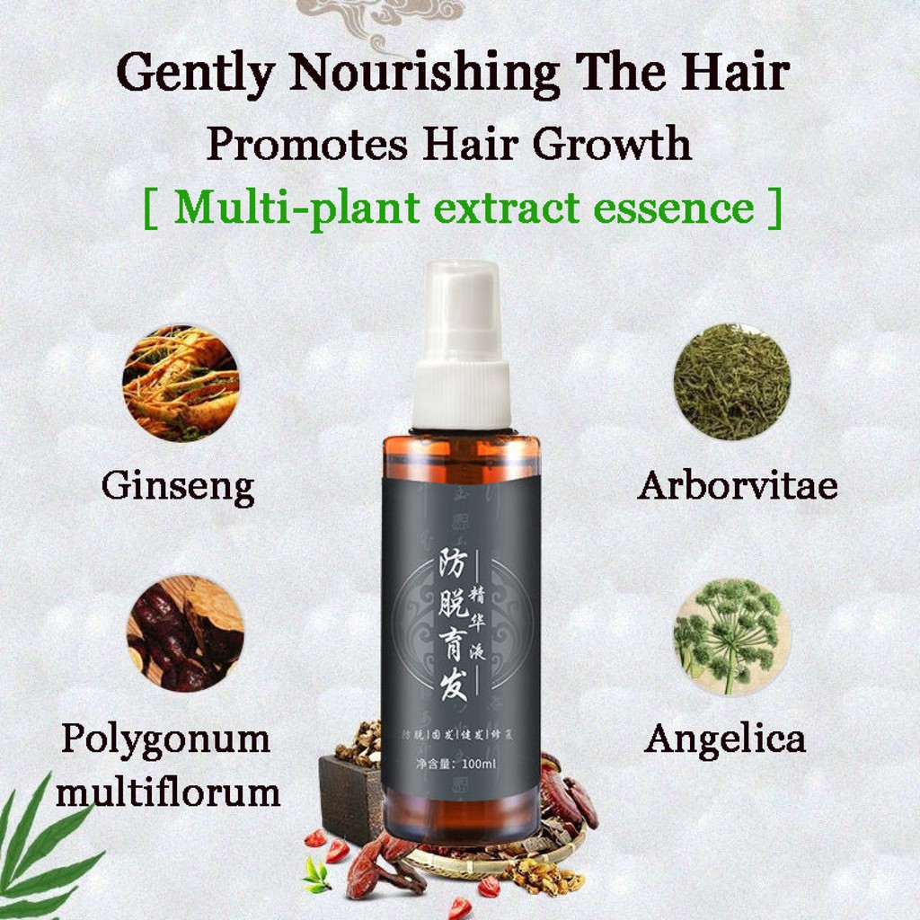 Herbal essence fast-promoting hair growth essence 100ml, improve hair  follicle hair loss treatment spray male and female | Shopee Malaysia