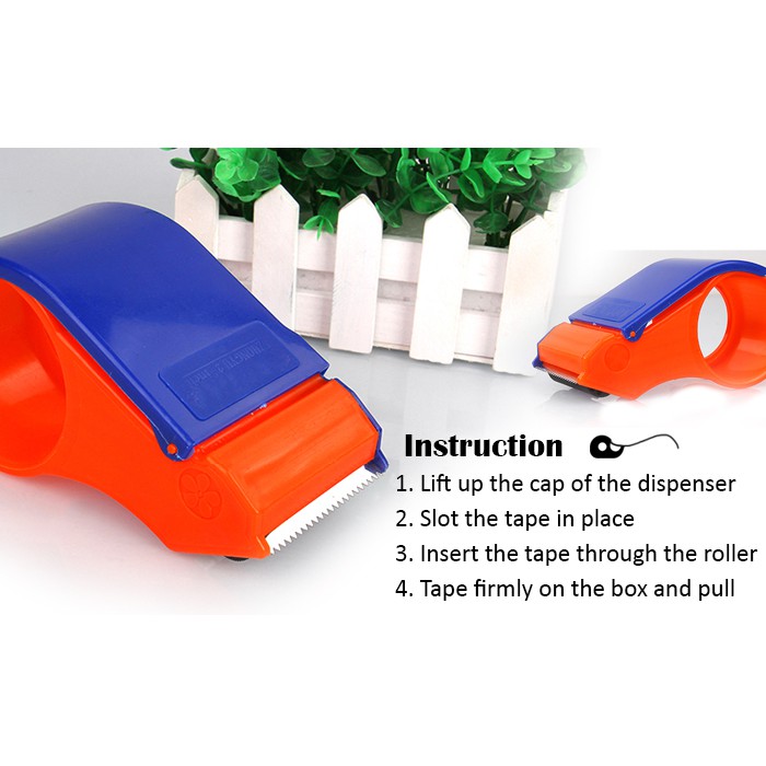Plastic Roller Packing Tape Cutter Manual Tape Dispenser, 48mm