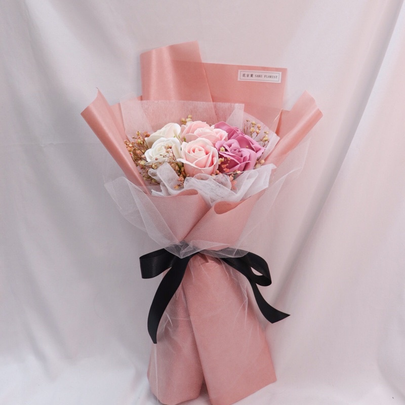 花言葉saku Florist Soap Flower Rose Anniversary Valentine Flower Bouquet 九朵玫瑰花束 情人节玫瑰花束皂花永生花情人节花束 Shopee Malaysia