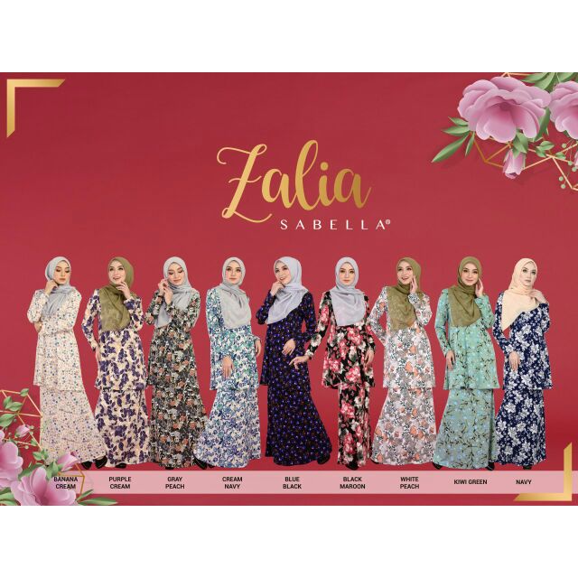  Baju  Kurung Tak  Payah  Gosok  ZALIA 3 0 Shopee Malaysia