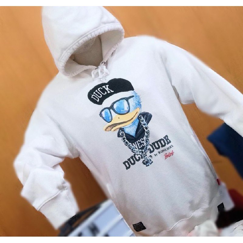 Duck Dude By B One Authentic White Sweatshirt Hooded Rare Tag Shopee Malaysia
