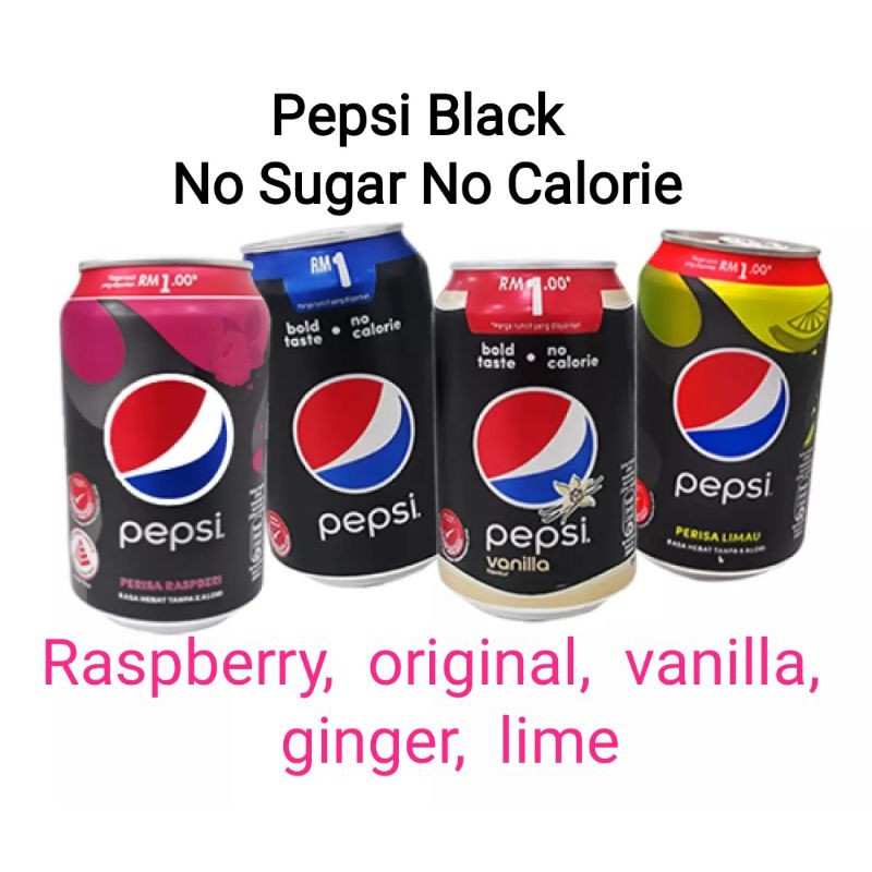 Pepsi Black No Sugar No Calorie 325ml X 24 Cans New Flavour Added Shopee Malaysia