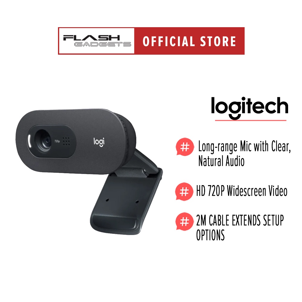 Logitech C505 Hd Webcam With 720p And Long Range Mic I 2 Years Logitech Malaysia Warranty 