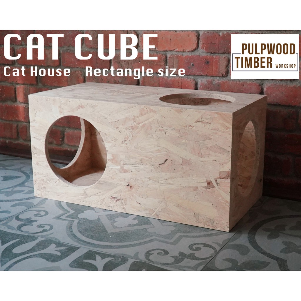 CAT CUBE Rectangle Rumah Kucing Kotak kuching Cat House Cat Box 