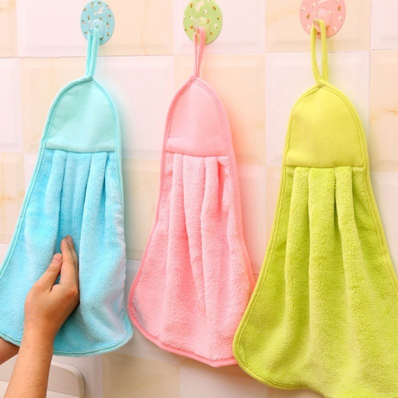 Kitchen Cleaning Tool Solid Color Hand Towels Fiber Cloth Towel Kitchen