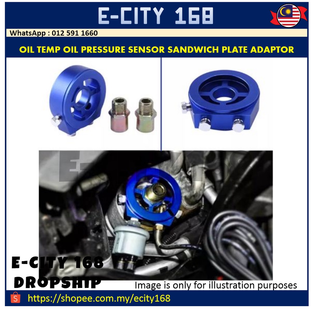 Oil temp oil pressure sensor sandwich plate adaptor Shopee Malaysia
