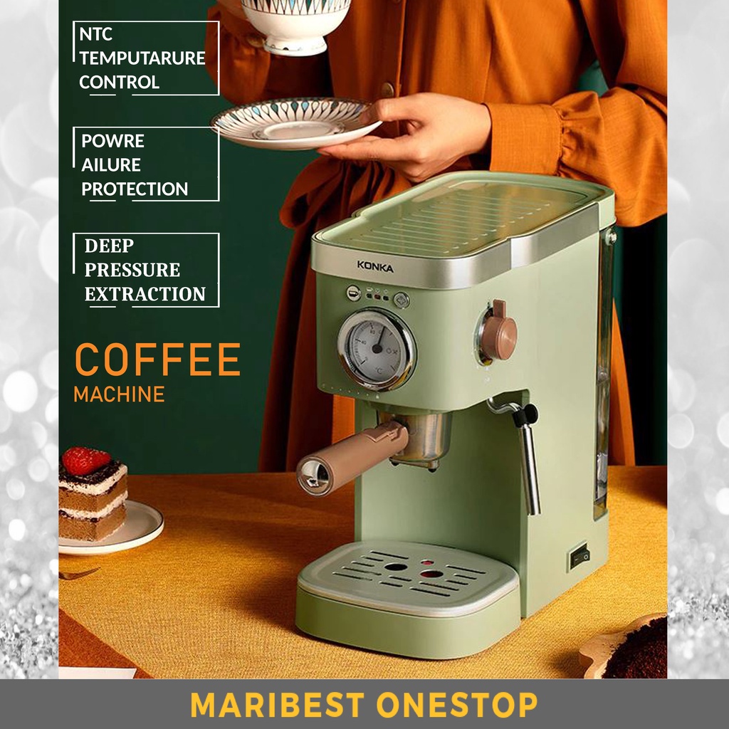 KONKA 3 in 1 Espresso Coffee Machine Espresso Italian Semiautomatic