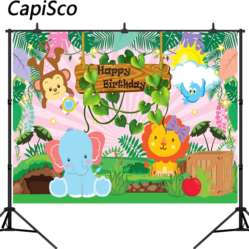 1st Birthday Party Photography Backdrop Jungle Safari Photo