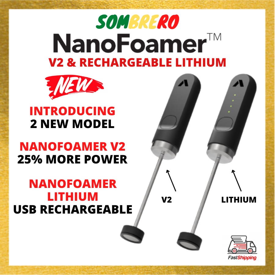 NEW NanoFoamer V2 Recharge Lithium Milk Frother Subminimal Superfine Microfoam Milk Barista Quality Cappuccino Latte Art