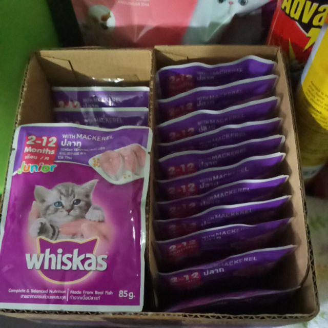  PALING  MURAH  WHISKAS WET CAT  FOOD  85G X 24 PACKS 1CTN 