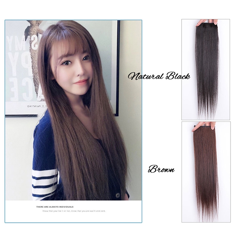 Real Human Hair Hair Extension 3 Clips Straight Natural Women