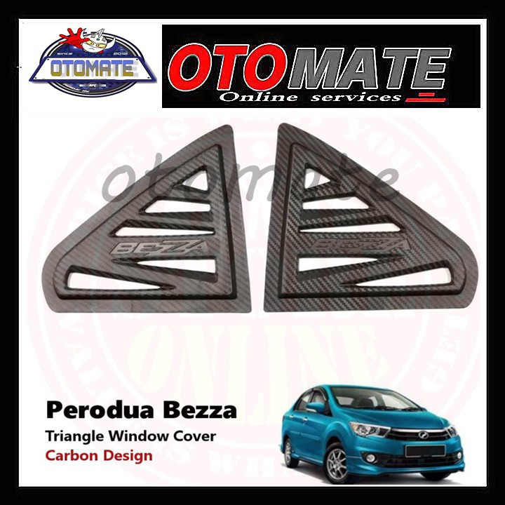 Perodua Bezza 3D Carbon Triangle Mirror Rear Side Window 