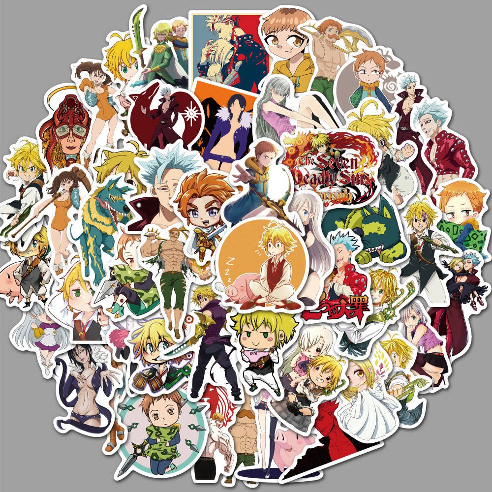 50PCS The Seven Deadly Sins Anime Sticker Cartoon Sticker for ...