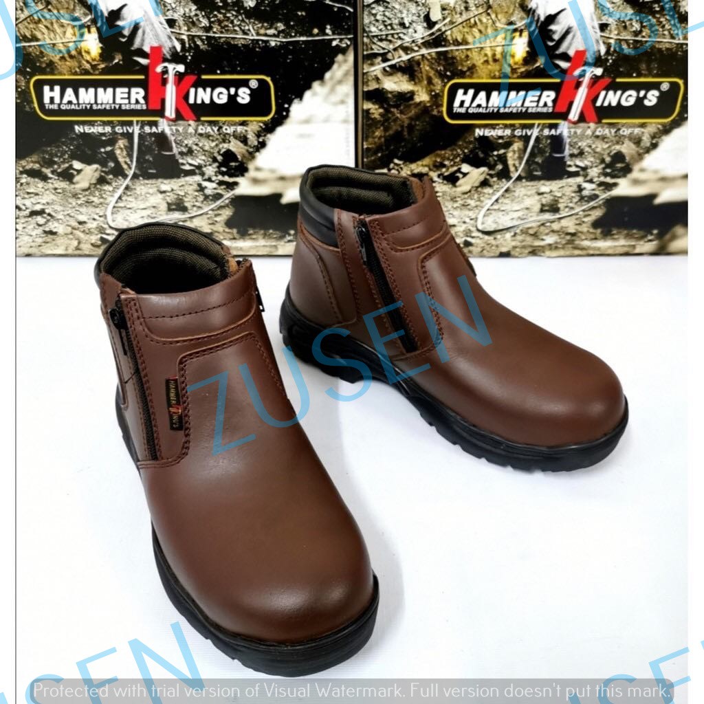 Hammer King Safety Shoes Normal MidCut Boot (Zipper) Model 13013