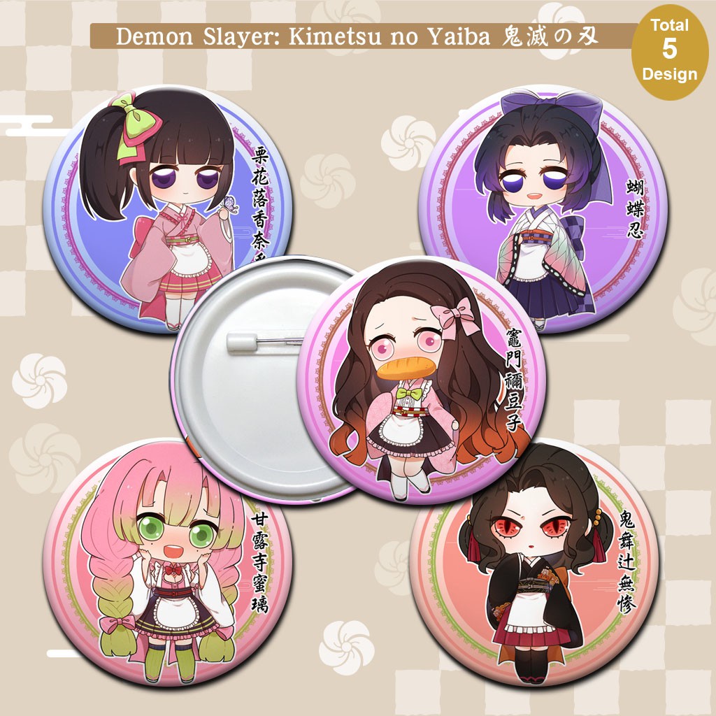Demon Slayer Chibi Character 鬼灭之刃 Japanese Maid Dress Up Pin Button Badge  58mm | Shopee Malaysia