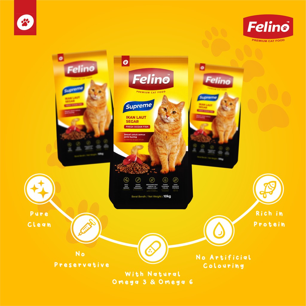 10 Kg Makanan Kucing Premium Berkualiti Berkhasiat FELINO SUPREME 