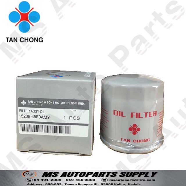 TAN CHONG OIL FILTER NISSAN SENTRA N16, ALMERA, LIVINA, LATIO, SYLPHY, TEANA, SERENA C26