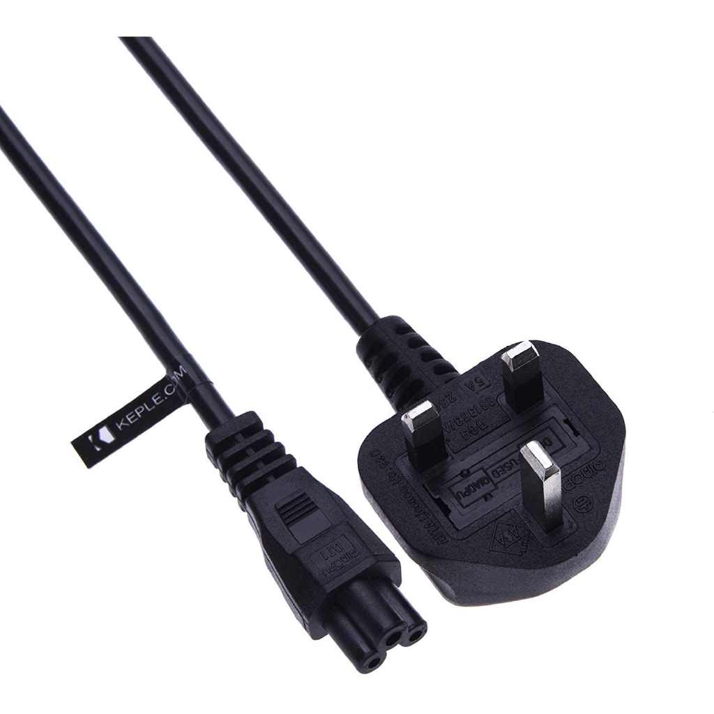UK Mains 3 Pin AC Wall Power Cord C5 Cable for Acer, Dell, HP, Sony