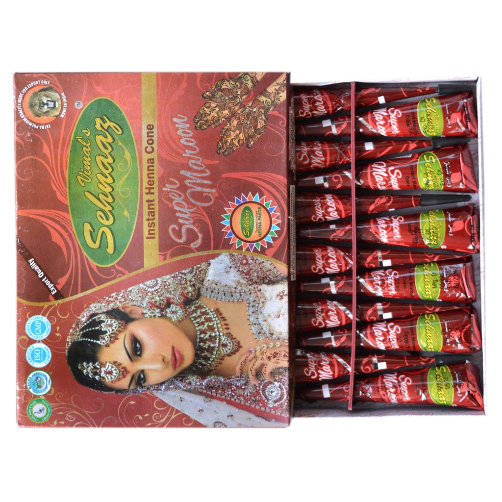 golecha henna  super maroon 1 kotak  12 cones Shopee Malaysia