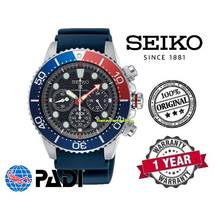 Seiko Prospex PADI Solar Chronograph 200m Diver's Watch - SSC785P1 | Shopee  Malaysia