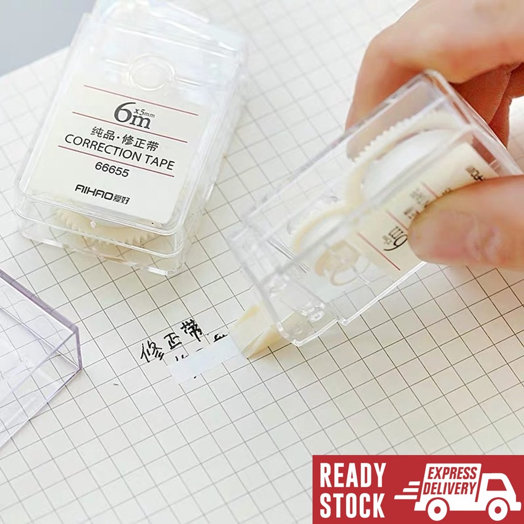 [Ready Stock] Correction Tape Ins Style Simple Transparent Muji Style