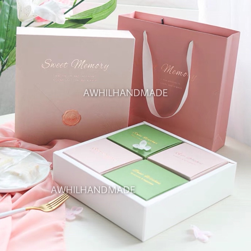 Ready StockPremium Luxury 4s Gift Box/Paper Bag/Fire Lacquer Seal Sticker/Letter/Cookies Box/Mooncake/Valentine