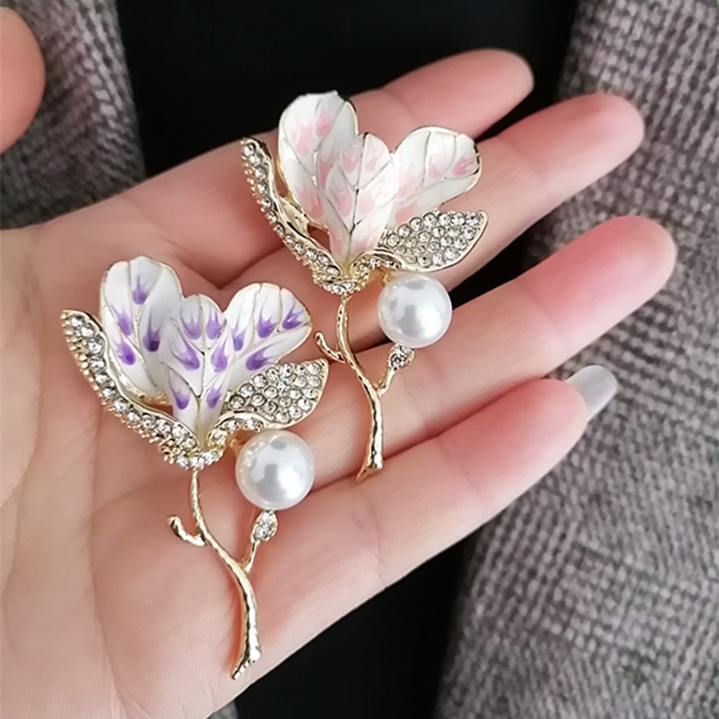 Cute tulip flower brooch luxury suit sweater plant rose flower accessories party pin badge brooches holiday gift