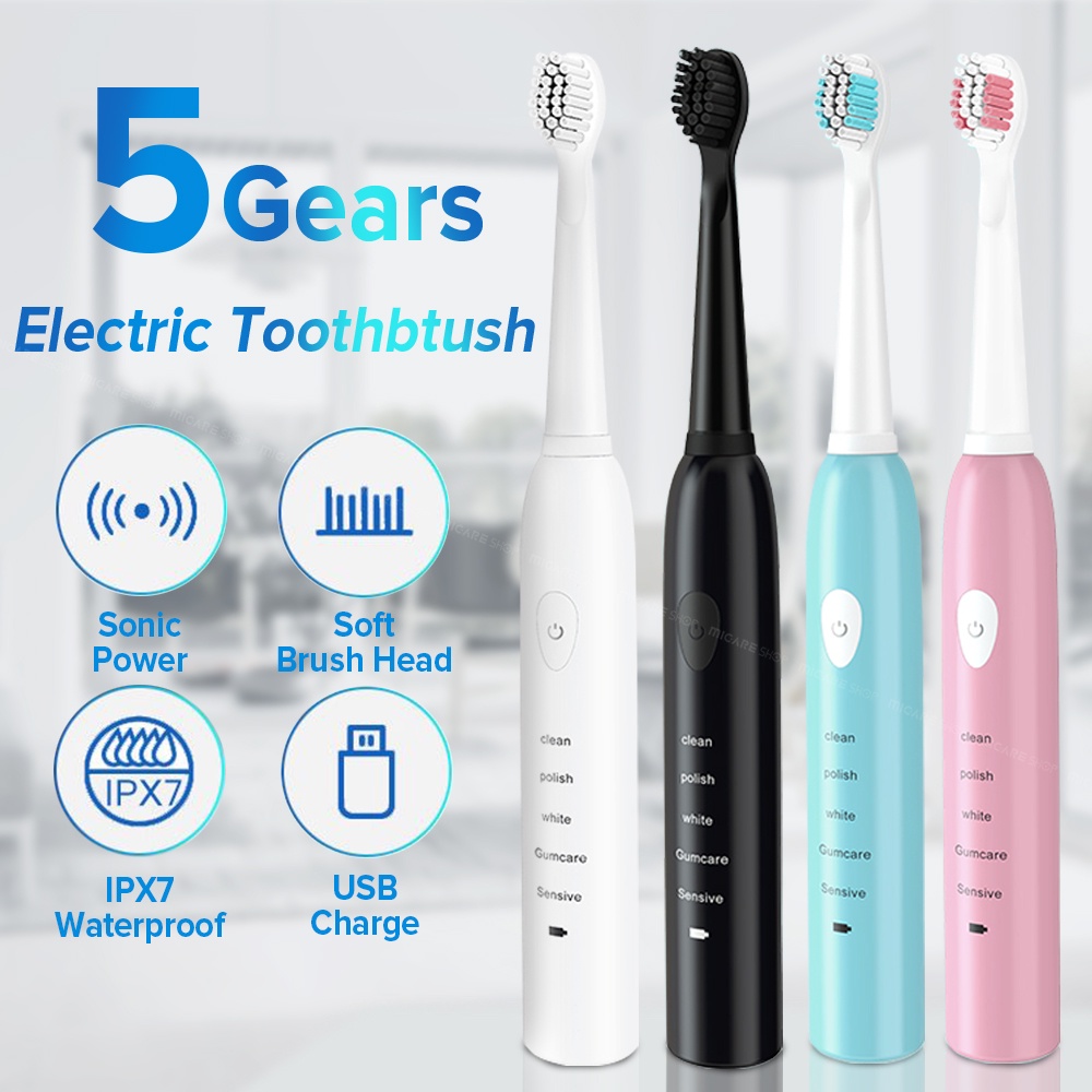 Ultrasonic Sonic Electric Toothbrush USB Rechargeable Tooth Brush Adult Electronic Washable Teeth Brus