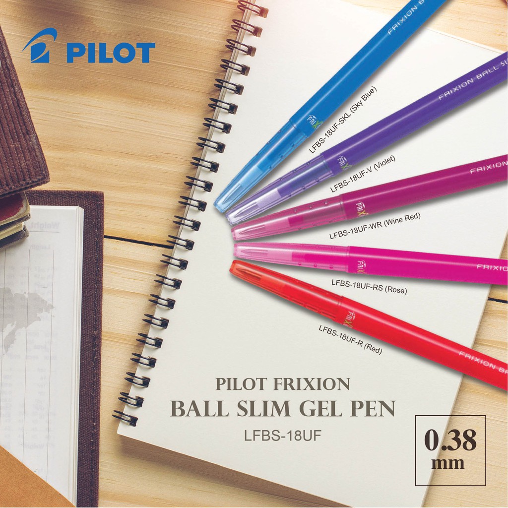 Pilot Frixion Ball Slim Erasable Gel Pen 0 38 Mm Colors Available Shopee Malaysia