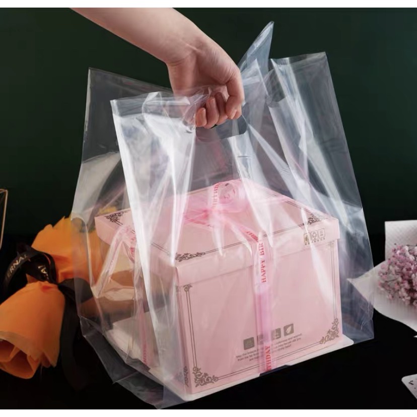 READY STOCKCAKE BOX PLASTIC BAG( 10 INCH )PLASTIK BEG KOTAK KEK