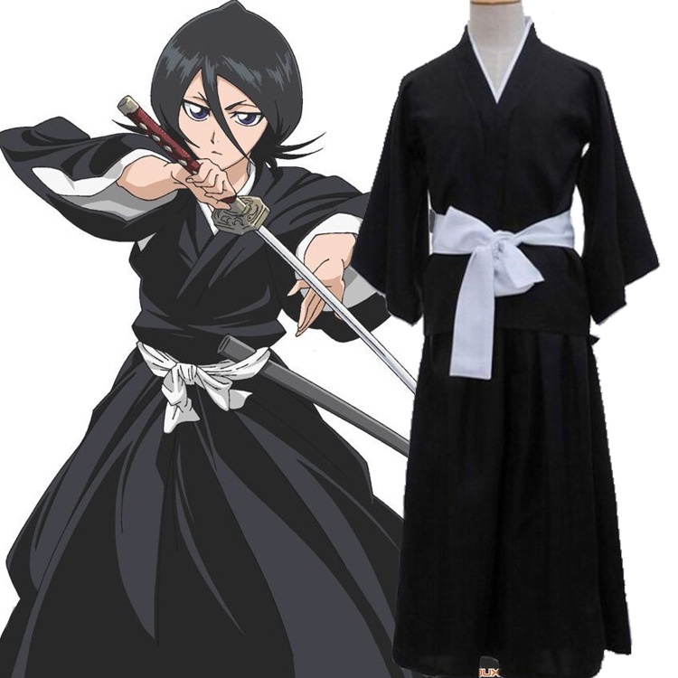BLEACH - Kuchiki Rukia Cosplay Kimono Anime Uniform Set Long Sleeve ...