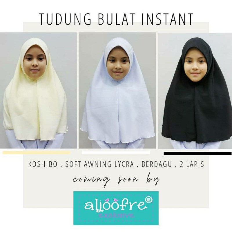 tudung sekolah dua lapis labuh