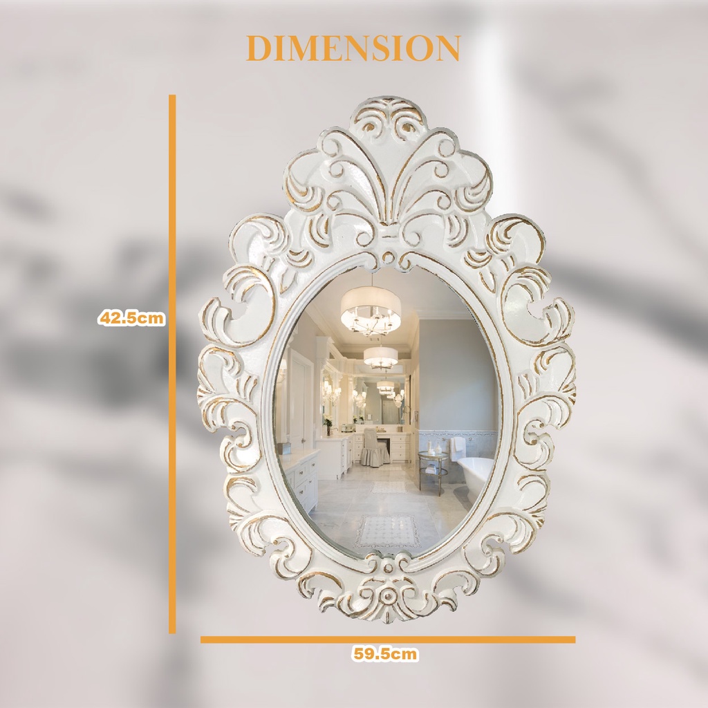 Artistic Golden Vintage Outline Classic Mirror Decorative