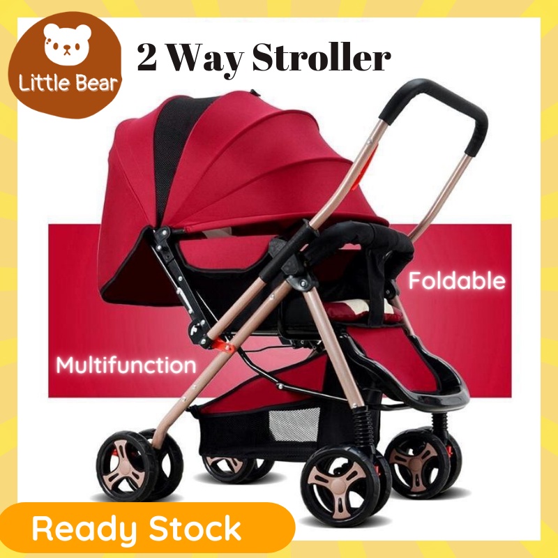 2 Ways Baby front-back stroller can be used from birth, adjustable in 3 levels lightweight fodable strollers