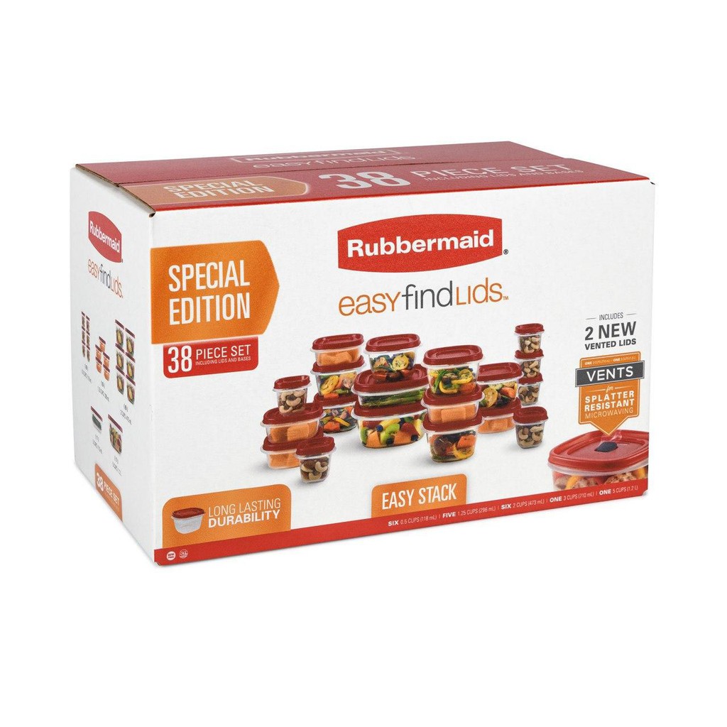 Rubbermaid 38 Piece EasyFindLids Food Storage Set (Red) | Shopee Malaysia