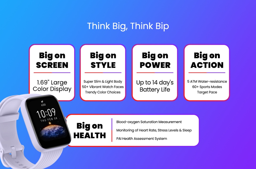 Amazfit Bip 3 With 1.69 Display Smartwatch (Official 1 Year Warranty) description image 2