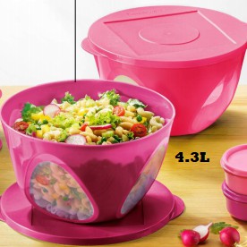 Tupperware :Level Dining Outdoor Bowl 4.3L Pink *1pc/2pcs*
