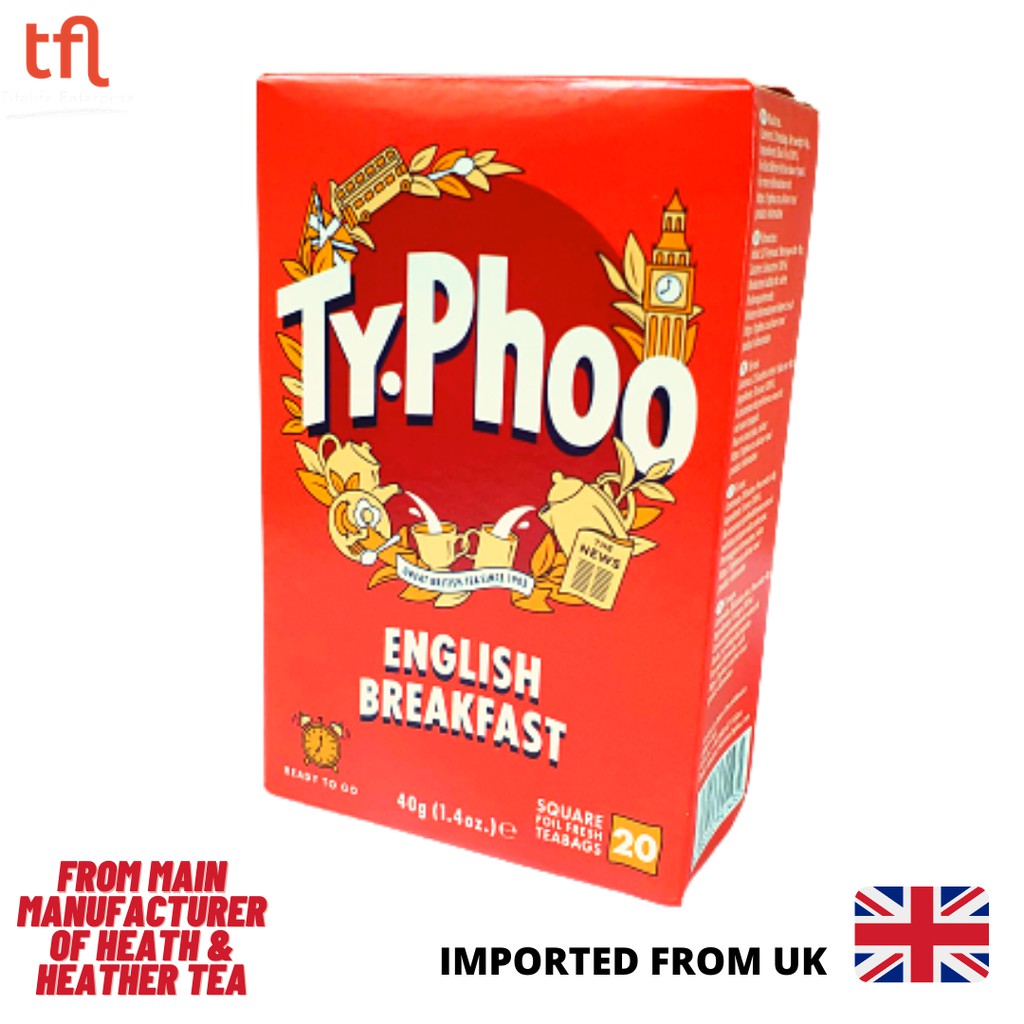 Typhoo English Breakfast Black Tea Imported from UK ( 20 sachets