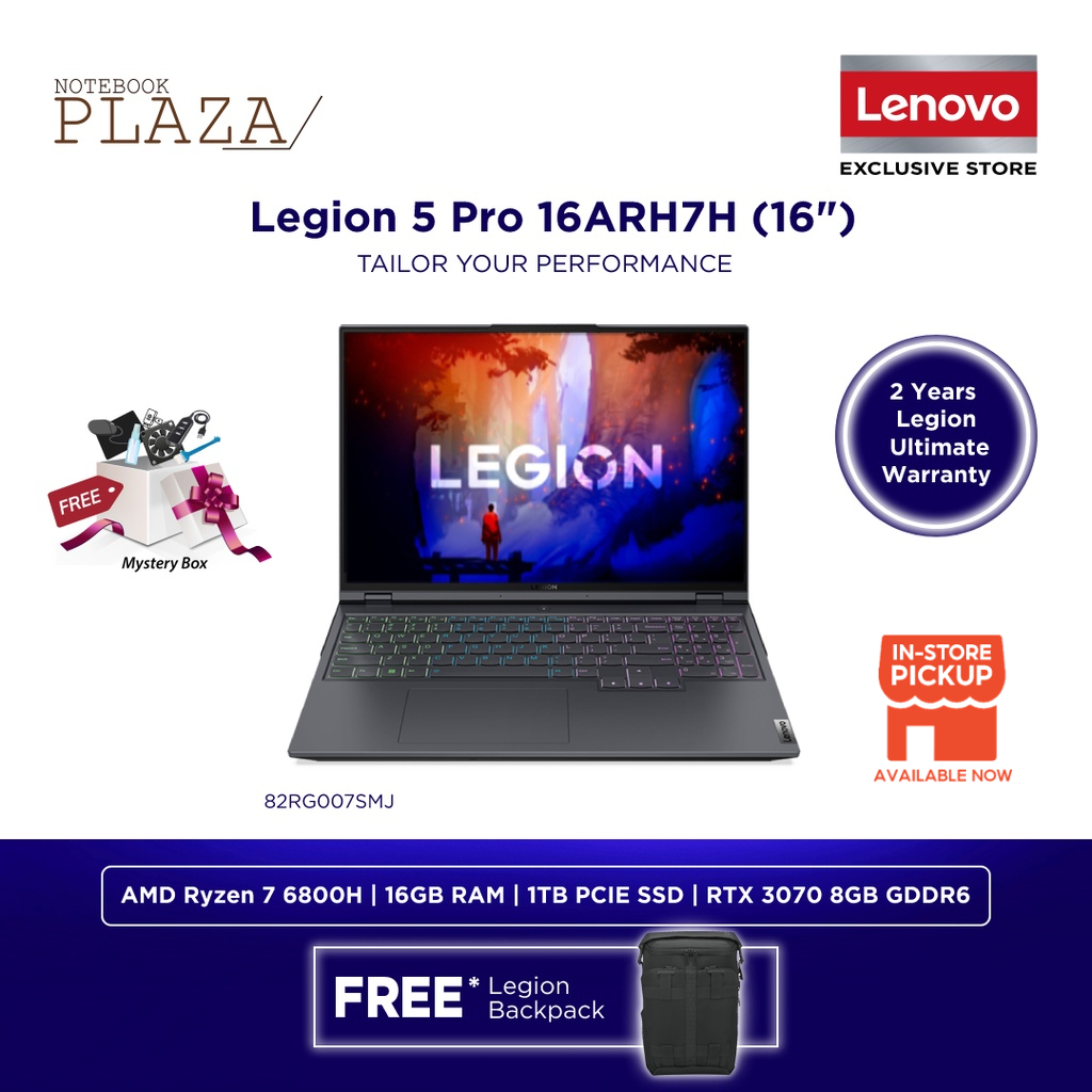 Lenovo Legion 5 Pro 16arh7h 82rg007smj 16 Wqxga 165hz Gaming Laptop Grey Shopee Malaysia