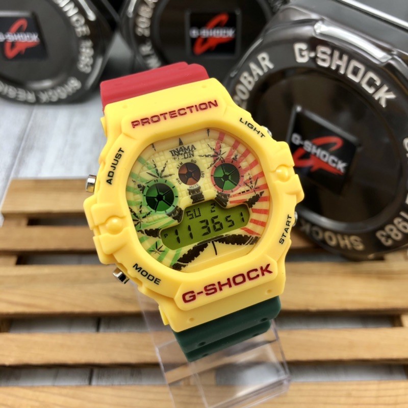 Gshock Tapak Kucing Rasta  Shopee Malaysia