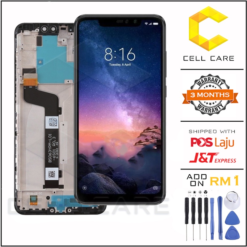 Cellcare Compatible For Xiaomi Redmi Note 6 Pro Lcd Touch Screen Glass Digitizer 3 Months Warranty Shopee Malaysia