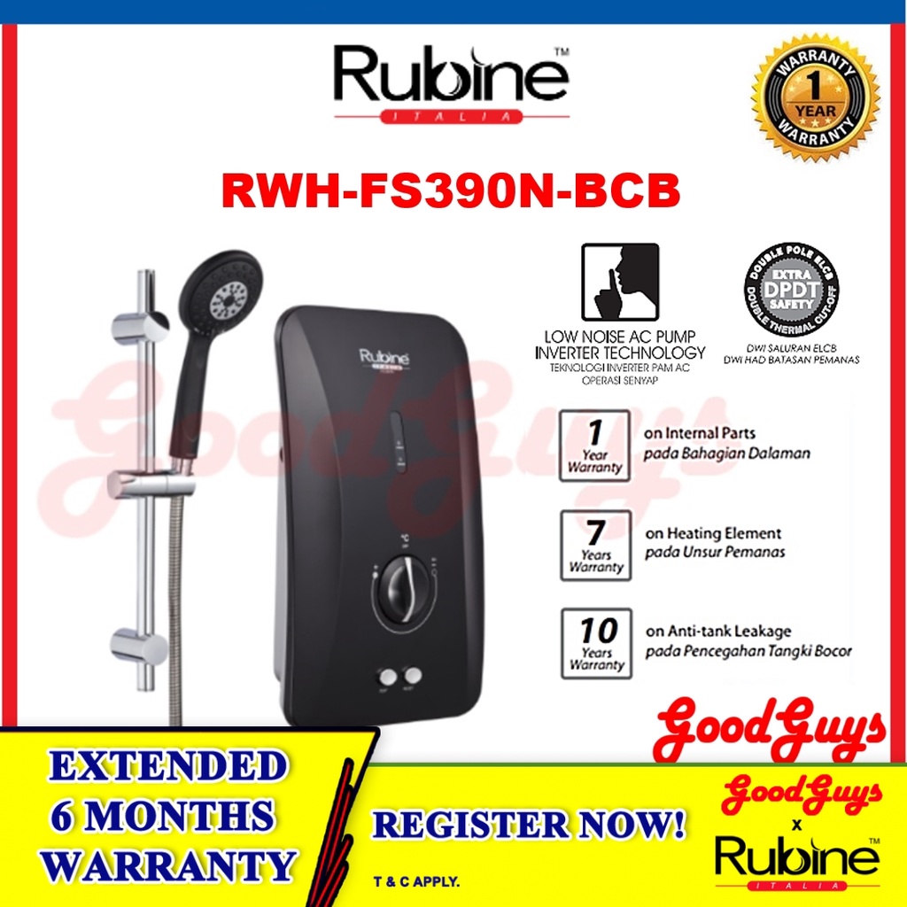 Rubine RWH-FS390N-BCB Water Heater Non-Pump