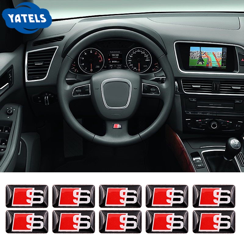 10 Pcs Car Steering Wheel Badge Car Sticker for Audi A3 A4 A4L A5 S