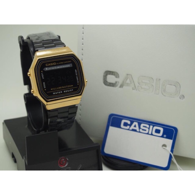casio gold and black watch