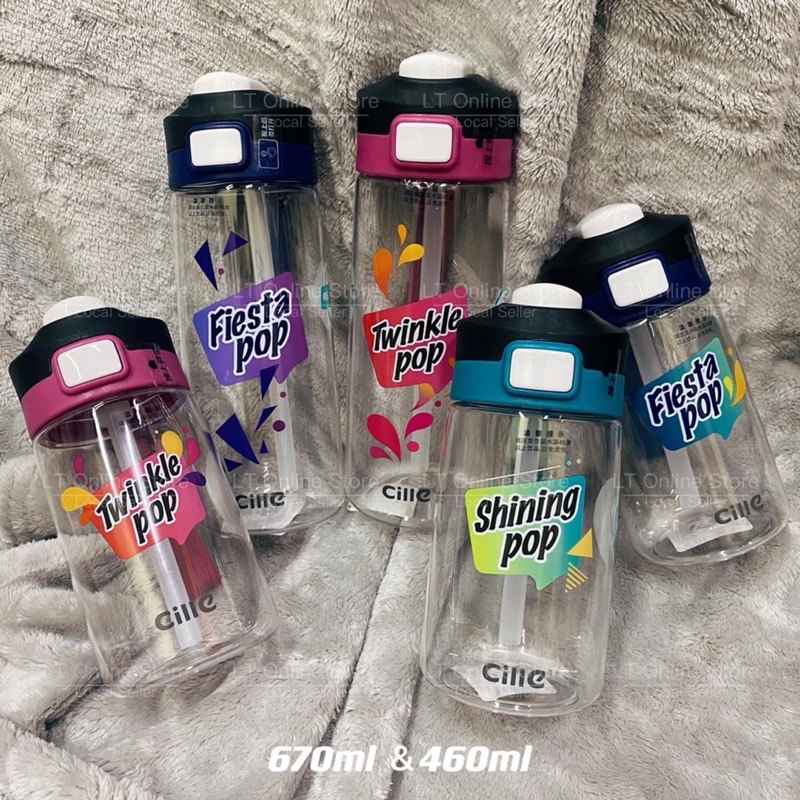 (Ready Stock) Cille Water Bottle BPA Free Tritan 470ml 670ml | Shopee ...